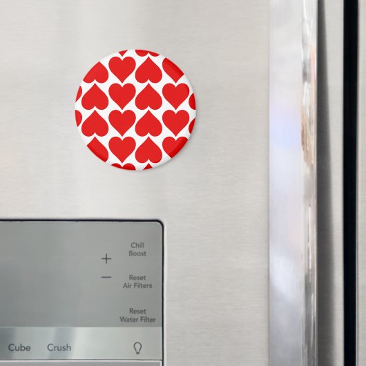 Rode harten patroon, romantisch, liefde magneet (Insitu (Koelkast))