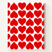 Rode harten patroon, romantisch, liefde notitieboek (Achterkant)
