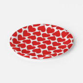 Rode harten patroon, romantisch, liefde papieren bordje (Gekanteld)