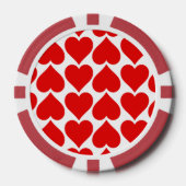 Rode harten patroon, romantisch, liefde poker chips (Voorkant)