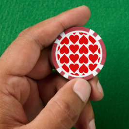Rode harten patroon, romantisch, liefde poker chips