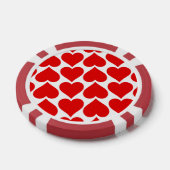 Rode harten patroon, romantisch, liefde poker chips (Enkel)