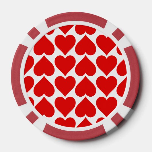Rode harten patroon, romantisch, liefde poker chips (Achterkant)