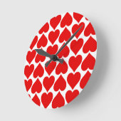 Rode harten patroon, romantisch, liefde ronde klok (Hoek)