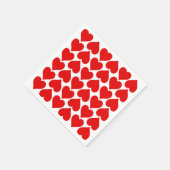 Rode harten patroon, romantisch, liefde servet (Hoek)