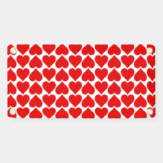 Rode harten patroon, romantisch, liefde spandoek (Horizontaal)