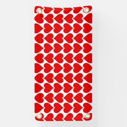 Rode harten patroon, romantisch, liefde spandoek (Verticaal)