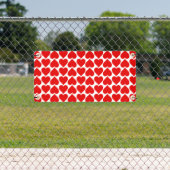 Rode harten patroon, romantisch, liefde spandoek (Insitu)