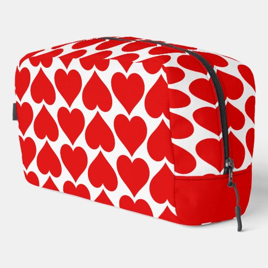 Rode harten patroon, romantisch, liefde toilettasje (Rechterhoek)