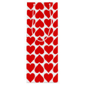 Rode harten patroon, romantisch, liefde wijn cadeautas (Achterkant)