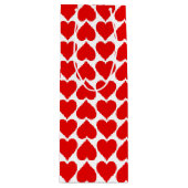 Rode harten patroon, romantisch, liefde wijn cadeautas (Voorkant)