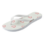 Rode Harten Patroon, Schattig, Liefde Teenslippers (Schuin)