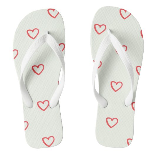 Rode Harten Patroon, Schattig, Liefde Teenslippers (Voetbed)