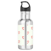 Rode Harten Patroon, Schattig, Liefde Waterfles (Achterkant)