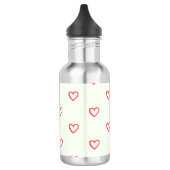 Rode Harten Patroon, Schattig, Liefde Waterfles (Links)