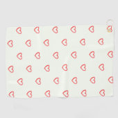 Rode harten patroon, Schattige, liefde Golfhanddoek (Horizontaal)