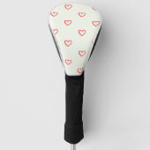Rode harten patroon, Schattige, liefde Golfheadcover (Voorkant)