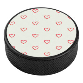 Rode harten patroon, Schattige, liefde Hockey Puck