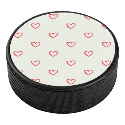 Rode harten patroon, Schattige, liefde Hockey Puck (3/4)
