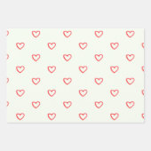 Rode harten patroon, Schattige, liefde Inpakpapier Vel (Voorkant 3)