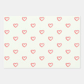 Rode harten patroon, Schattige, liefde Inpakpapier Vel (Voorkant)