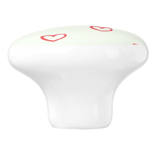 Rode harten patroon, Schattige, liefde Keramische Knop (Zijkant)