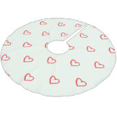 Rode harten patroon, Schattige, liefde Kerstboom Rok (Gekanteld)