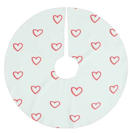 Rode harten patroon, Schattige, liefde Kerstboom Rok (Voorkant)