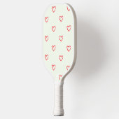 Rode harten patroon, Schattige, liefde Pickleball Paddle (Links)