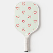 Rode harten patroon, Schattige, liefde Pickleball Paddle (Achterkant)