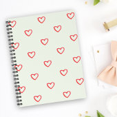 Rode harten patroon, Schattige, liefde Planner