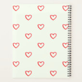 Rode harten patroon, Schattige, liefde Planner (Achterkant)
