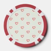 Rode harten patroon, Schattige, liefde Poker Chips (Achterkant)