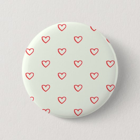 Rode harten patroon, Schattige, liefde Ronde Button 5,7 Cm (Voorkant)