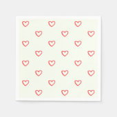 Rode harten patroon, Schattige, liefde Servet (Voorkant)