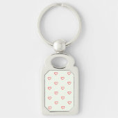 Rode harten patroon, Schattige, liefde Sleutelhanger (Voorkant)