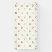 Rode harten patroon, Schattige, liefde Spandoek (Verticaal)