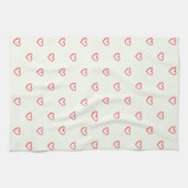 Rode harten patroon, Schattige, liefde Theedoek (Horizontaal)