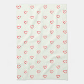 Rode harten patroon, Schattige, liefde Theedoek (Verticaal)