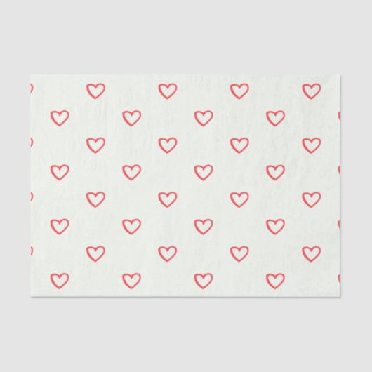 Rode harten patroon, Schattige, liefde Tissuepapier (Voorkant)