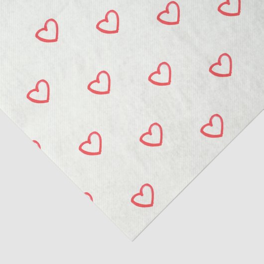 Rode harten patroon, Schattige, liefde Tissuepapier (Detail)