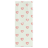 Rode harten patroon, Schattige, liefde Wijn Cadeautas (Achterkant)