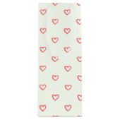 Rode harten patroon, Schattige, liefde Wijn Cadeautas (Voorkant)