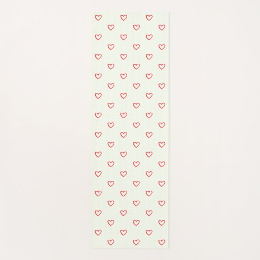 Rode harten patroon, Schattige, liefde Yogamat (Voorkant)