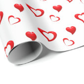 Rode Harten Patroon | Valentijn Liefde Cadeaupapier (Rol Hoek)