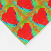 rode harten patroondeken fleece deken (Hoek)