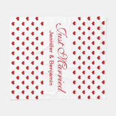 Rode Harten Persoonlijke Namen Net Getrouwd Trouwe Fleece Deken (Voorkant (Horizontaal))