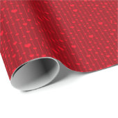 Rode harten populair patroon cadeaupapier (Rol Hoek)