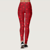 Rode harten populair patroon leggings (Achterkant)