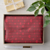 Rode harten populair patroon, tissuepapier (Geschenk)